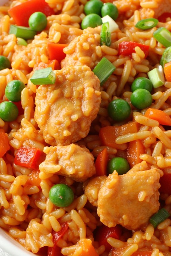 spicy sriracha chicken fried rice