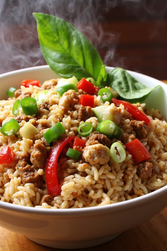 spicy thai dirty rice