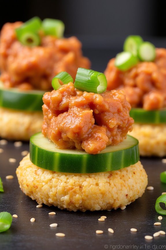 spicy tuna cucumber bites
