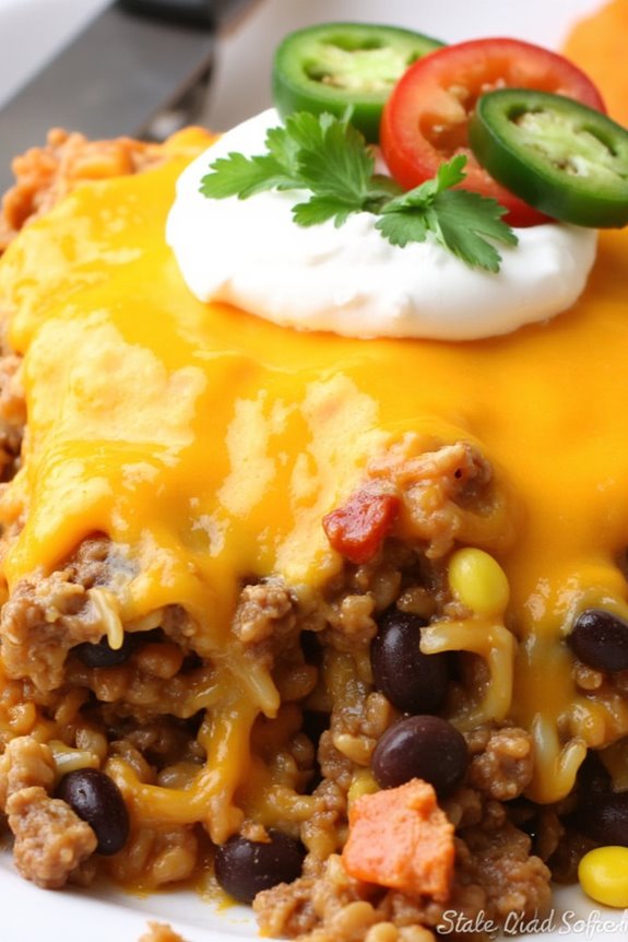 taco beef rice casserole