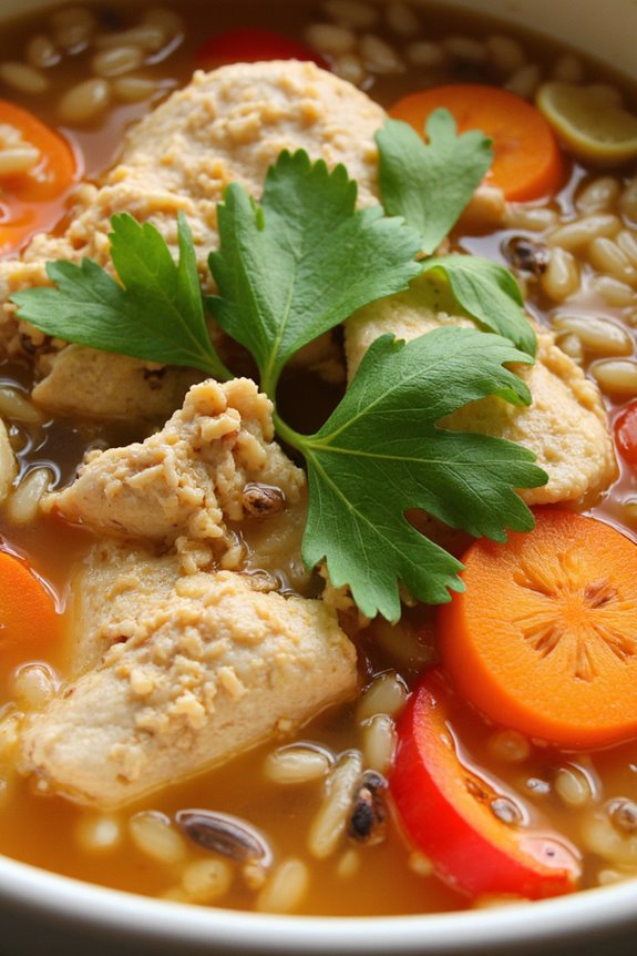 thai chicken rice soup