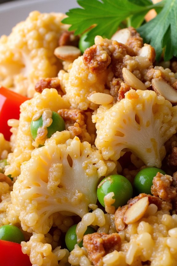 thai peanut cauliflower fried rice