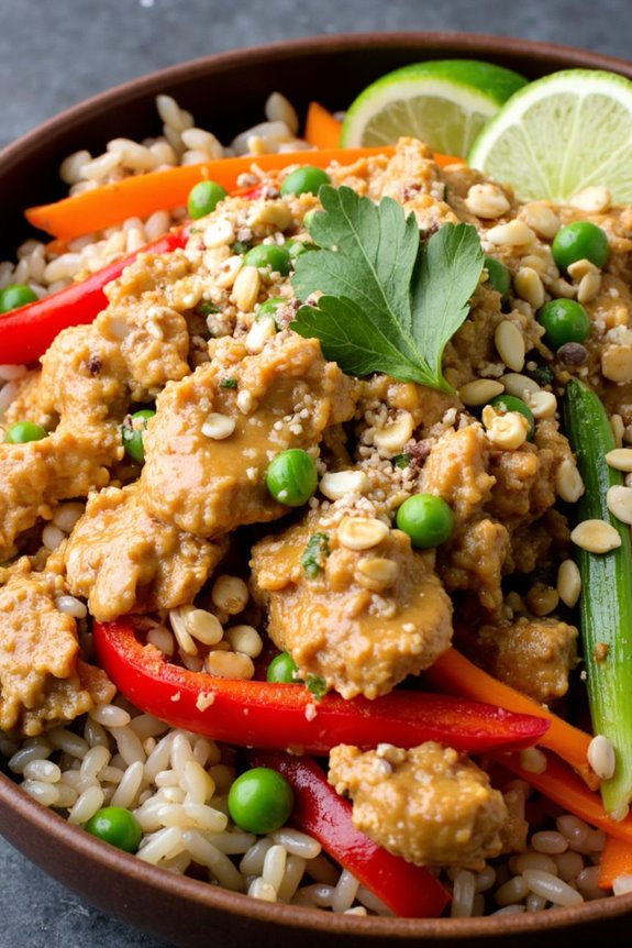 thai peanut chicken bowl