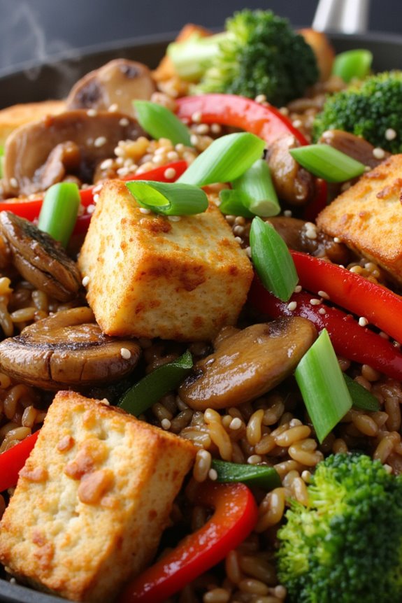 tofu mushroom teriyaki stir fry