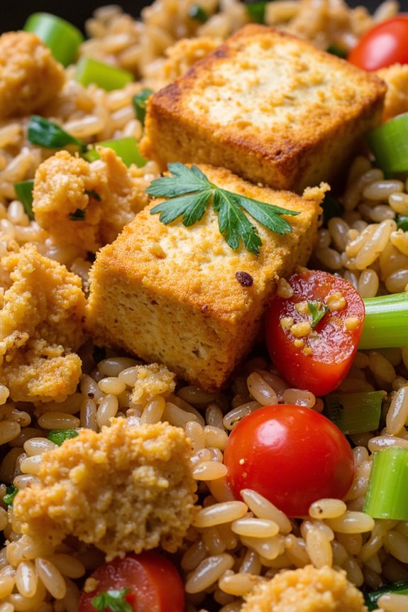 tofu vegetable rice dish