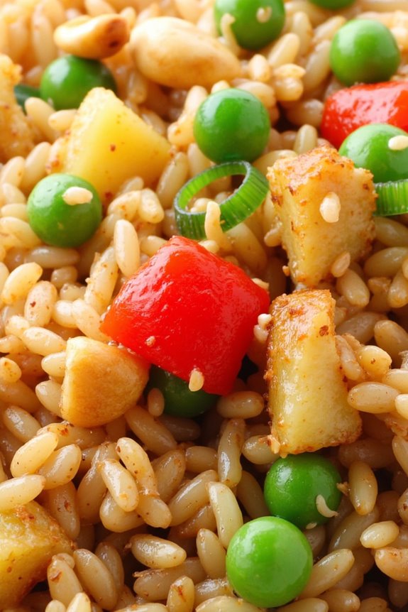 tropical pineapple cashew rice