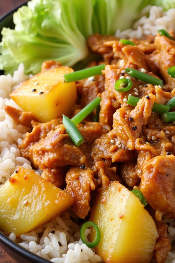 tropical pineapple chicken bowl