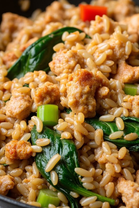 turkey spinach dirty rice