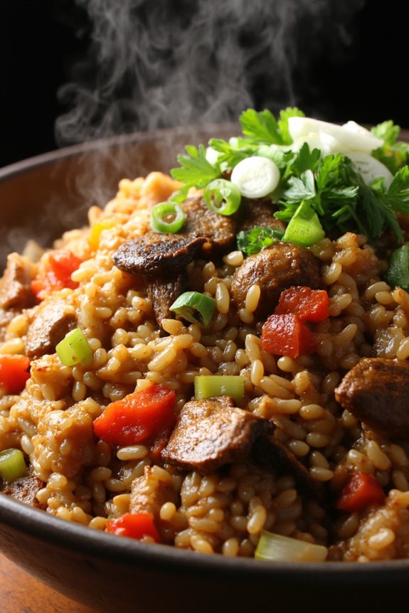 vegan mushroom dirty rice