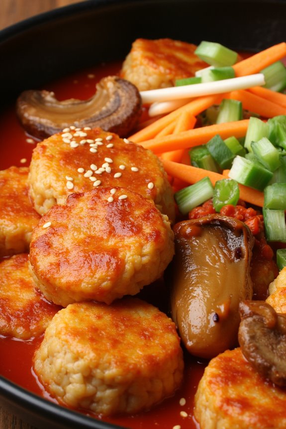 vegan spicy rice cakes