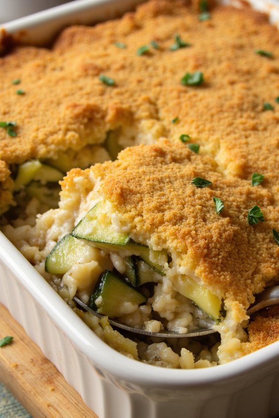 vegan zucchini rice casserole