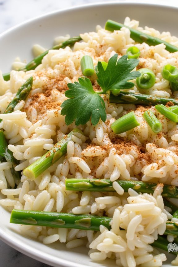 vegetarian asparagus rice dish