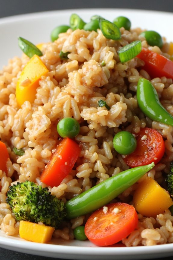 veggie packed brown rice dish