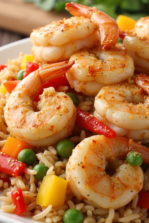veggie packed shrimp fried rice