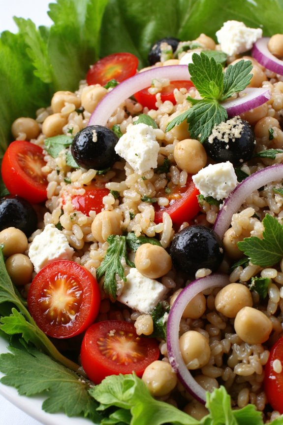 vibrant mediterranean rice salad