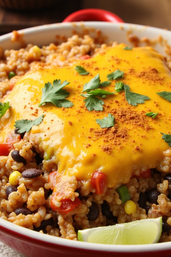 vibrant mexican vegetarian casserole