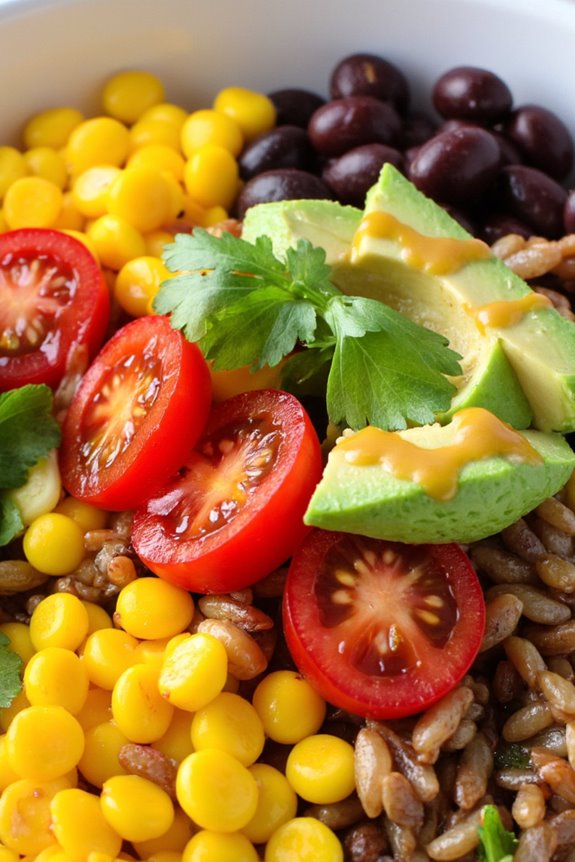 vibrant vegetarian rice bowl