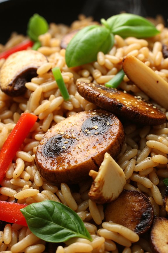 wild mushroom basil fried rice
