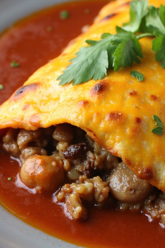 wild rice mushroom enchiladas