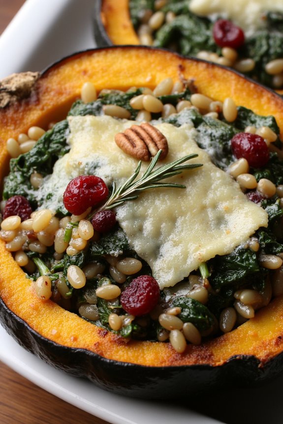 wild rice spinach acorn squash