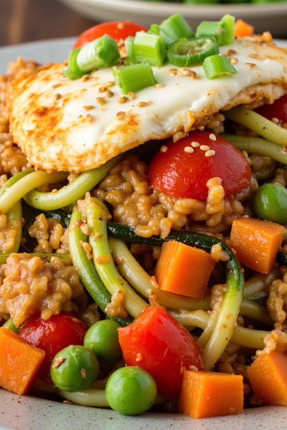 zucchini noodle healthy fried rice